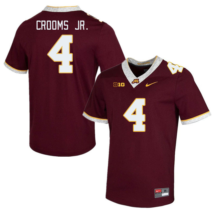 Men #4 Corey Crooms Jr. Minnesota Golden Gophers College Football Jerseys Stitched-Maroon